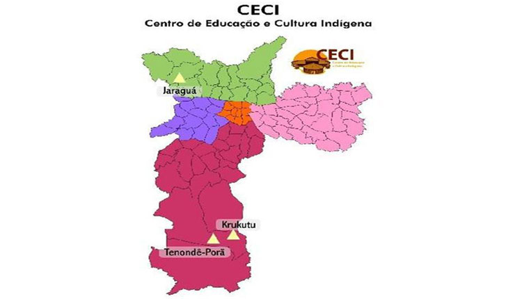 Mapa com localização dos CECIs.