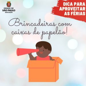 Dica para brincar com caixas de papelão - imagem de criança brincando dentro de caixa