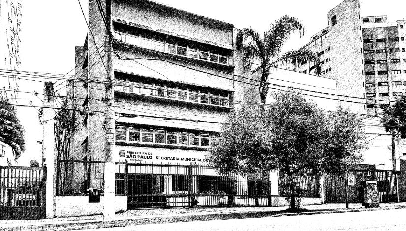 ilustração da fachada do prédio da secretaria municipal de educação