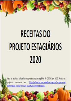 Capa Receitas Projetos Estagiários 2020