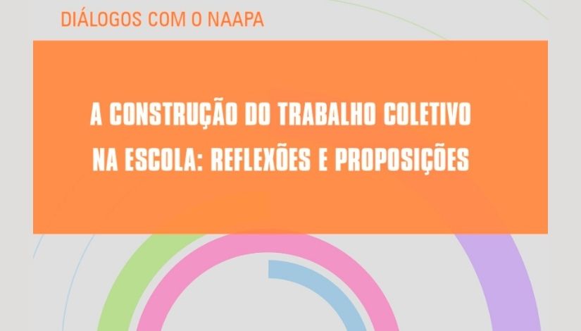 Imagem traz o texto: Diálogos com o NAAPA - A construção do trabalho coletivo na escola: reflexões e proposições