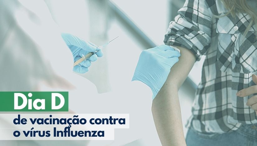 Dia D Influenza - foto ilustrativa de pessoa recebendo uma vacina