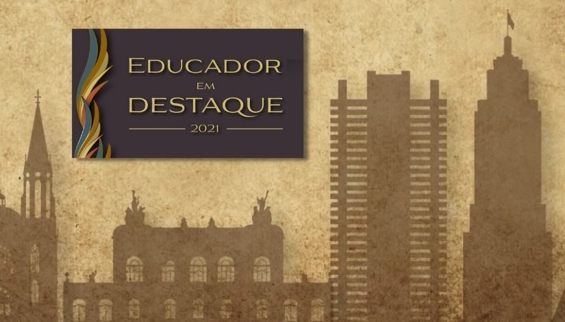 Imagem em tons terrosos com prédios da cidade de São Paulo e o texto 