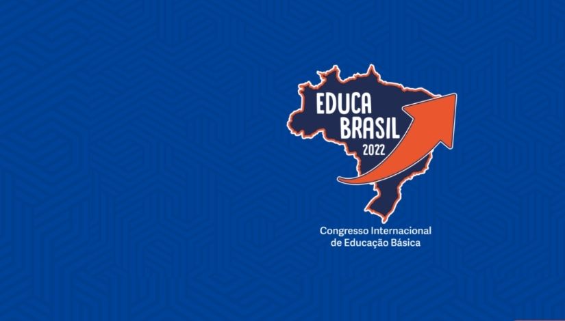 Banner do congresso Internacional de Educação Básica - imagem do mapa do Brasil com a frase Educa Brasil 2022