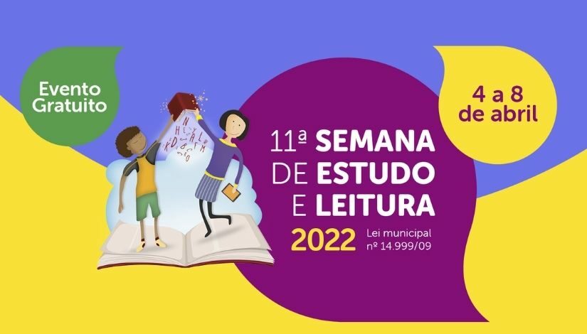 banner de divulgação da 11º Semana De Estudo E Leitura 2022 - evento gratuito, de 4 a 8 de abril