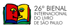Logo da Bienal do livro - imagem de livro estilizado com o texto 26ª Bienal Internacional do Livro de São Paulo(1)