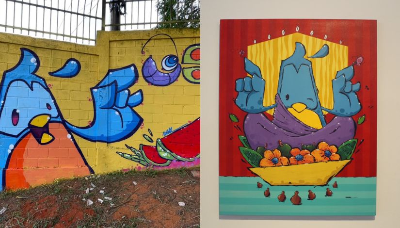 Grafite na EMEF Coelho Neto e 5ª Bienal Internacional do Graffiti Fine Art.