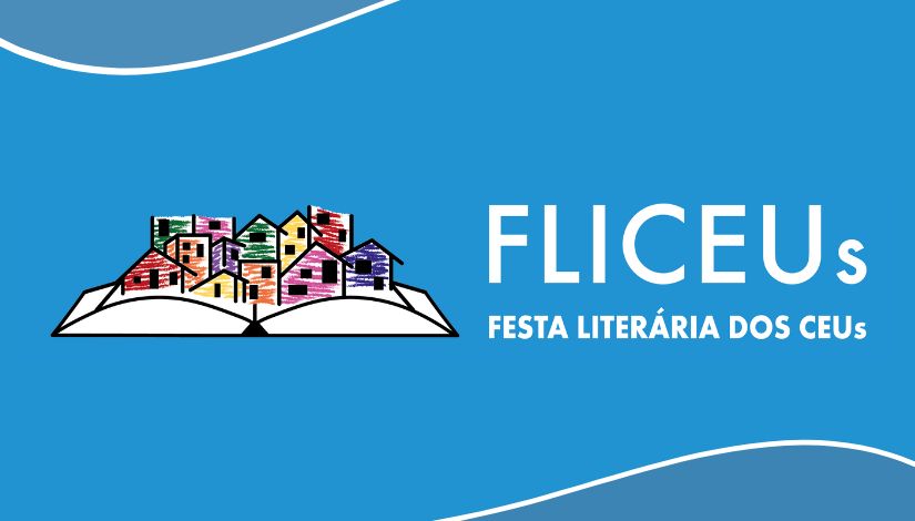 banner com logomarca da FLICEUs Festa Literária dos CEUs