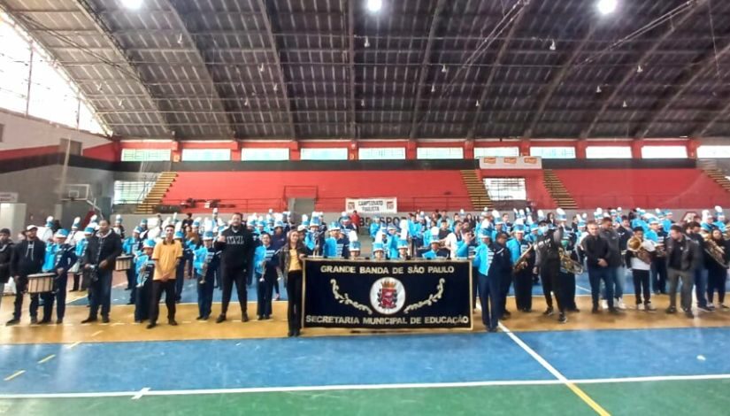 Fotografia da Grande Banda de São Paulo da Rede Municipal de Ensino.