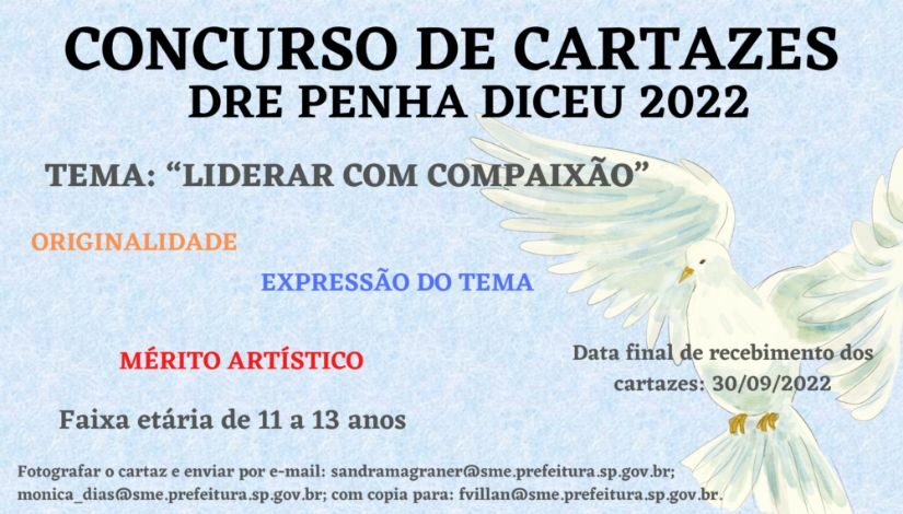 Arte sobre o concurso de cartazes do projeto Educa Verde 2022 da DRE Penha