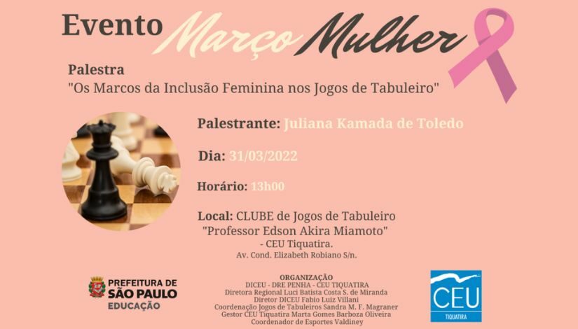 Convites - Evento Março Mulher com a Palestra 