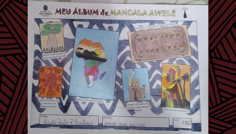 Capa do Álbum de Mancala Awelé feito por um estudantes. 