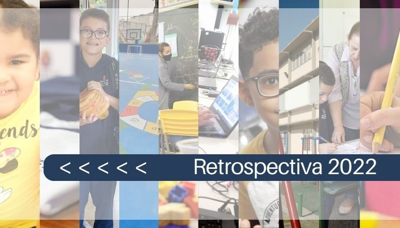 retrospectiva 2022. Conjunto de imagens com estudantes e professores