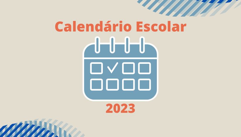 imagem com desenho de calendário com os dizeres Calendário Escolar 2023