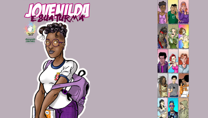 Ilustração de uma jovem negra que é personagem da Revista Jovenilda e sua turma