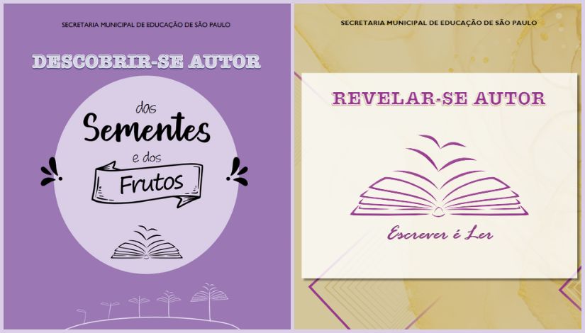 Imagem com duas capas dos livros da Academia Estudantil de Letras (AEL) - Descobrir-se Autor e Revelar-se Autor