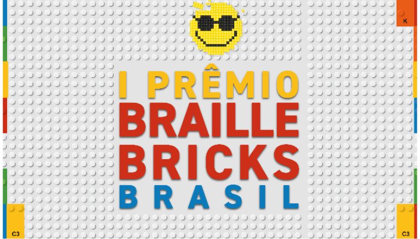 Imagem com fundo de lego com o texto 