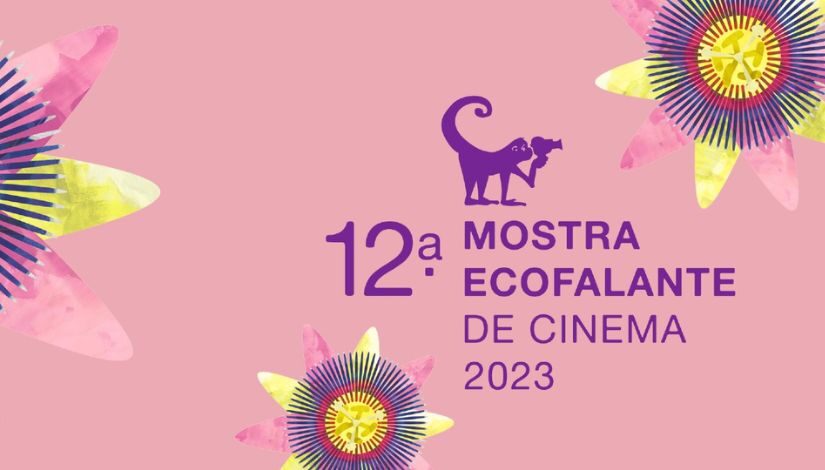 Ilustrações de flores com a logomarca da 12ª Mostra ecofalante de cinema 2023 