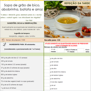 Sopa De Grão De Bico, Abobrinha, Batata E Arroz