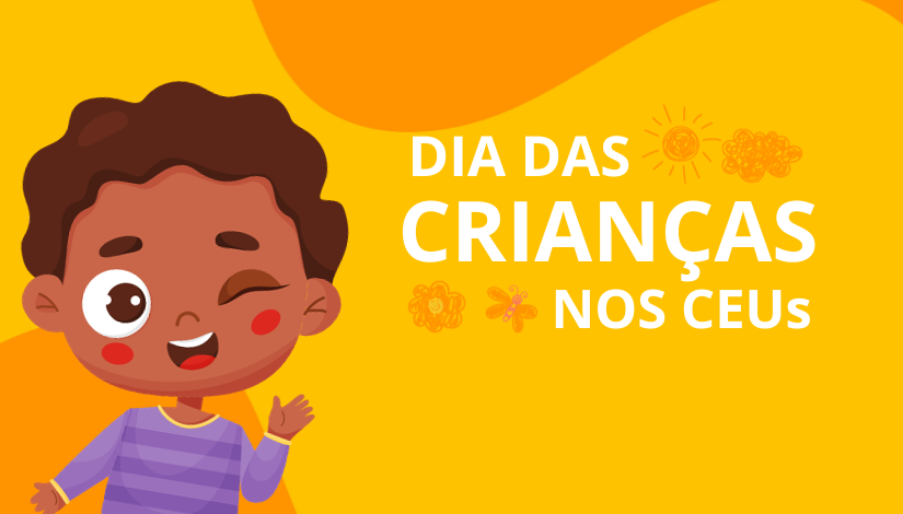 Arte com fundo amarelo com a figura de um menino. Segue com o texto 