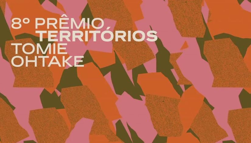 Fotografia com mosaico colorido e a frase "8º Prêmio Territórios Tomie Ohtake"