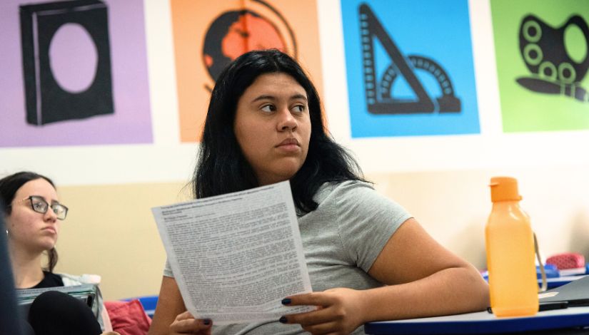 Estudantes do magistério da EMEFM Prof. Derville Allegreti