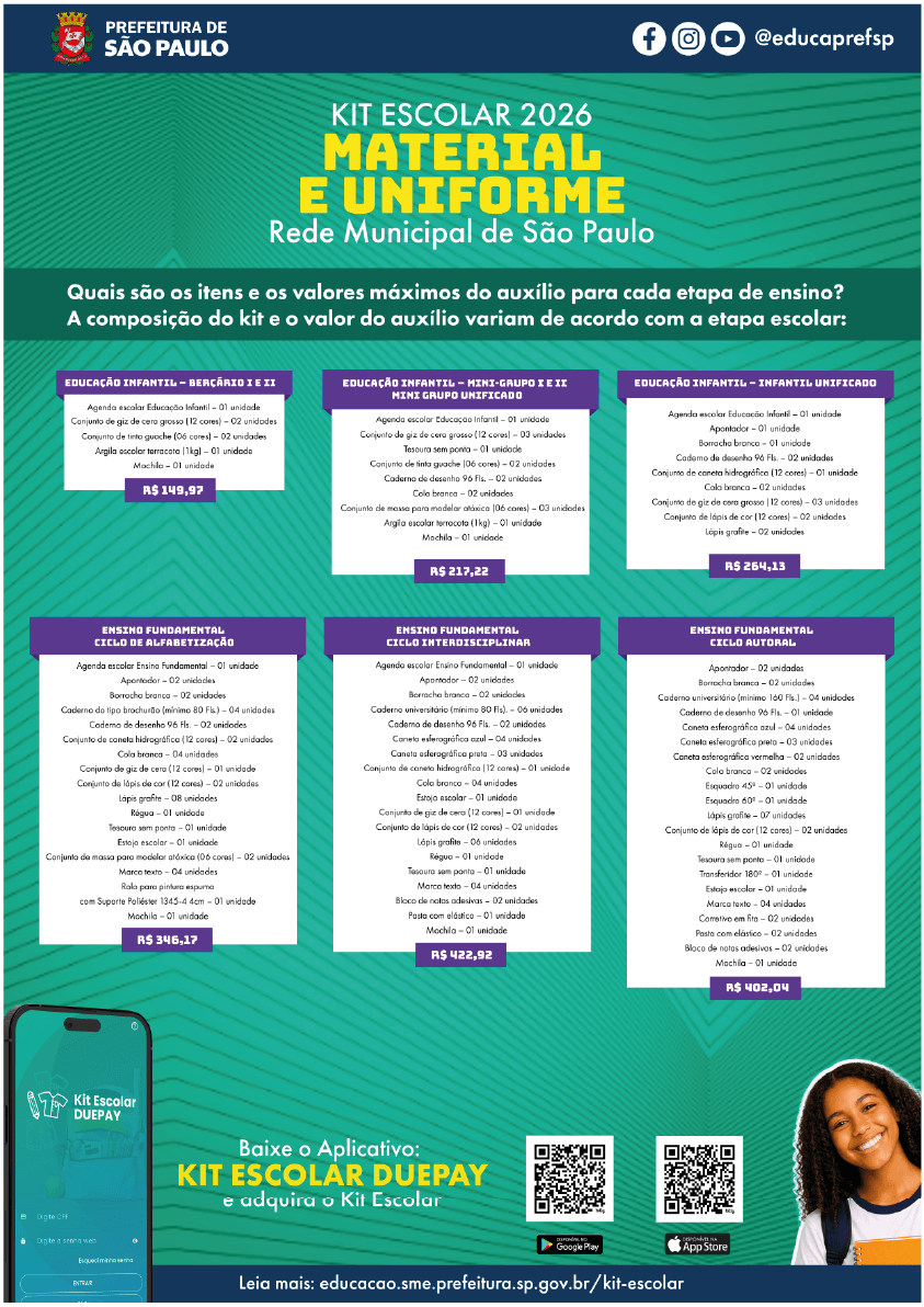 Cartaz Locais para compra de materail escolar